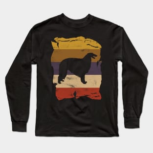 Borzoi Distressed Vintage Retro Silhouette Long Sleeve T-Shirt